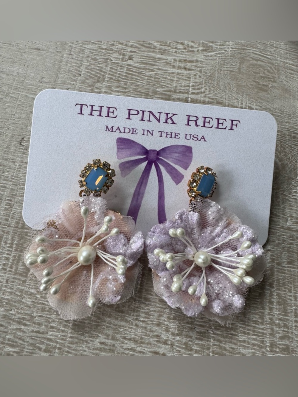 Pink & Lavender Floral Drop Earrings